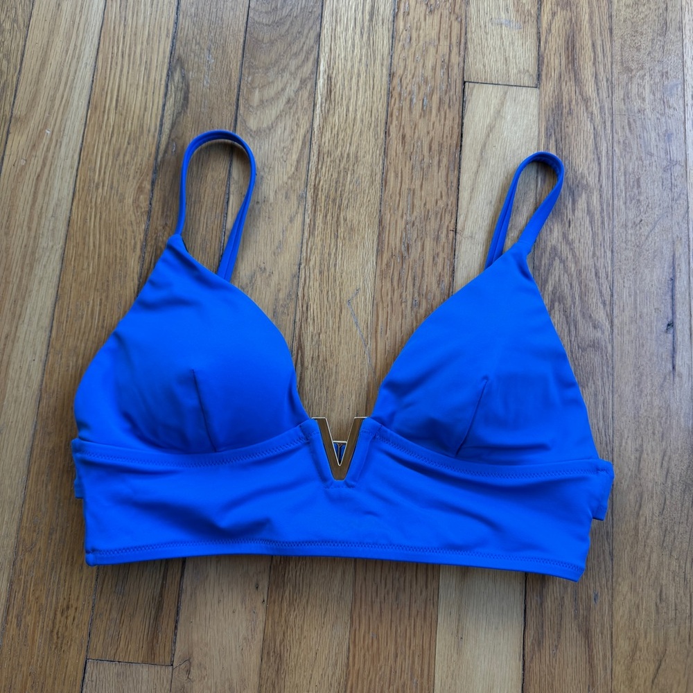 Victoria’s Secret blue and gold bikini top